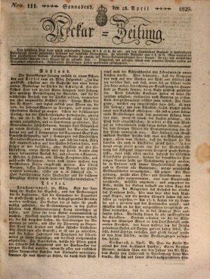 Neckar-Zeitung Samstag 25. April 1829