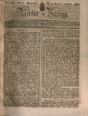 Neckar-Zeitung Montag 27. April 1829