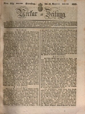 Neckar-Zeitung Dienstag 28. April 1829