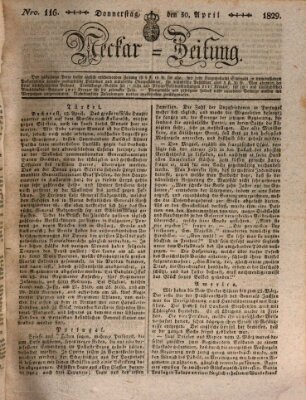 Neckar-Zeitung Donnerstag 30. April 1829