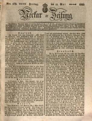 Neckar-Zeitung Freitag 22. Mai 1829