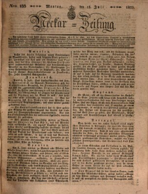 Neckar-Zeitung Montag 13. Juli 1829