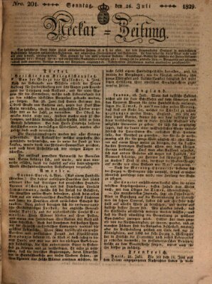 Neckar-Zeitung Sonntag 26. Juli 1829