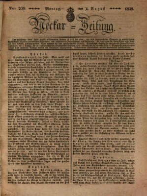 Neckar-Zeitung Montag 3. August 1829