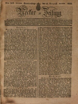 Neckar-Zeitung Donnerstag 13. August 1829