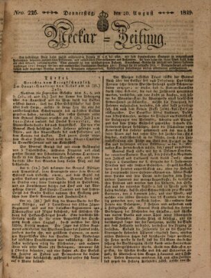 Neckar-Zeitung Donnerstag 20. August 1829