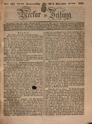 Neckar-Zeitung Donnerstag 3. September 1829