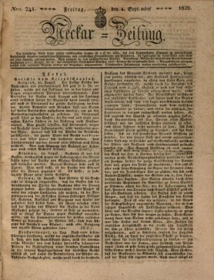 Neckar-Zeitung Freitag 4. September 1829