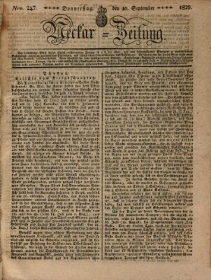 Neckar-Zeitung Donnerstag 10. September 1829