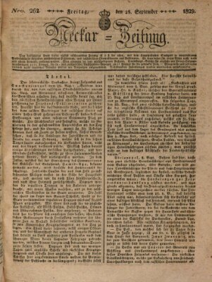 Neckar-Zeitung Freitag 25. September 1829