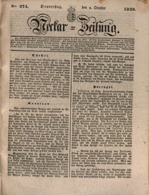 Neckar-Zeitung Donnerstag 8. Oktober 1829