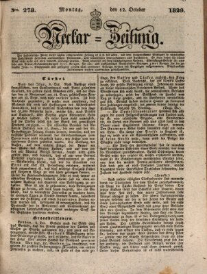 Neckar-Zeitung Montag 12. Oktober 1829