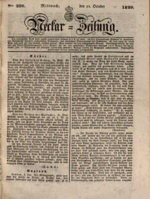 Neckar-Zeitung Mittwoch 14. Oktober 1829