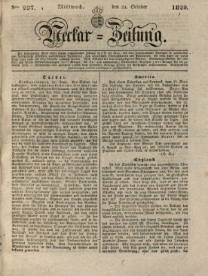 Neckar-Zeitung Mittwoch 21. Oktober 1829