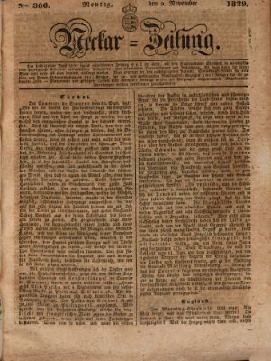 Neckar-Zeitung Montag 9. November 1829