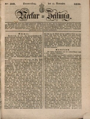 Neckar-Zeitung Donnerstag 12. November 1829