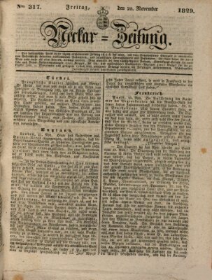 Neckar-Zeitung Freitag 20. November 1829