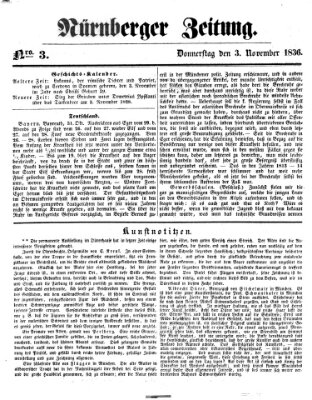 Nürnberger Zeitung Donnerstag 3. November 1836