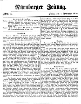 Nürnberger Zeitung Freitag 4. November 1836