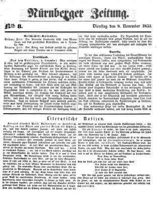 Nürnberger Zeitung Dienstag 8. November 1836
