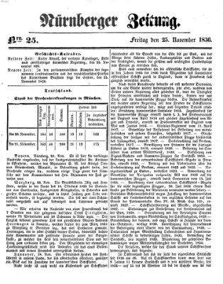 Nürnberger Zeitung Freitag 25. November 1836