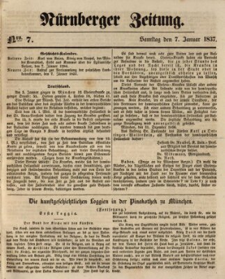 Nürnberger Zeitung Samstag 7. Januar 1837