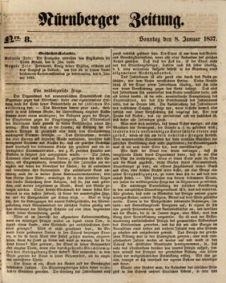 Nürnberger Zeitung Sonntag 8. Januar 1837