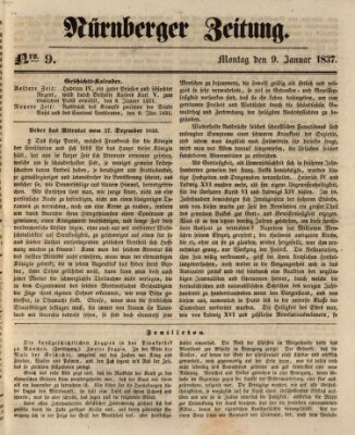 Nürnberger Zeitung Montag 9. Januar 1837