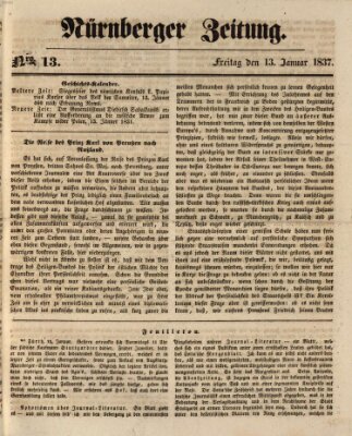 Nürnberger Zeitung Freitag 13. Januar 1837