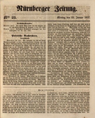 Nürnberger Zeitung Montag 23. Januar 1837