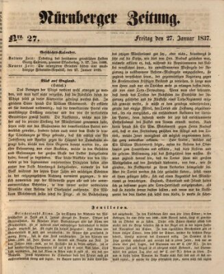 Nürnberger Zeitung Freitag 27. Januar 1837