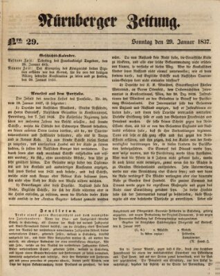 Nürnberger Zeitung Sonntag 29. Januar 1837