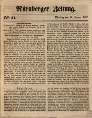 Nürnberger Zeitung Dienstag 31. Januar 1837