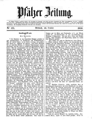 Pfälzer Zeitung Mittwoch 16. Oktober 1850