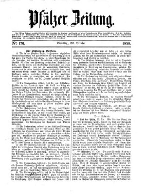 Pfälzer Zeitung Dienstag 22. Oktober 1850