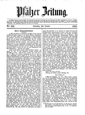 Pfälzer Zeitung Samstag 26. Oktober 1850