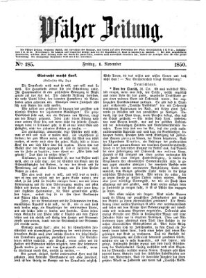 Pfälzer Zeitung Freitag 1. November 1850