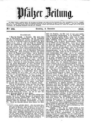 Pfälzer Zeitung Samstag 2. November 1850