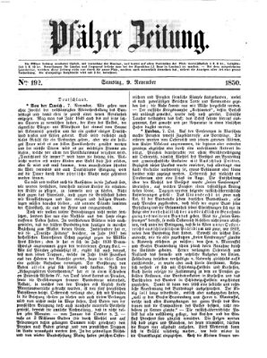 Pfälzer Zeitung Samstag 9. November 1850