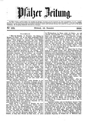 Pfälzer Zeitung Mittwoch 13. November 1850