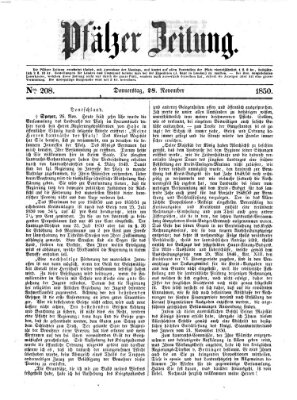 Pfälzer Zeitung Donnerstag 28. November 1850