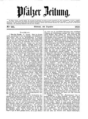 Pfälzer Zeitung Mittwoch 18. Dezember 1850