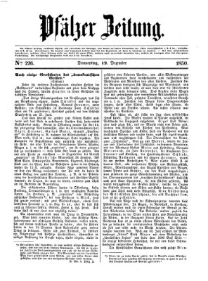 Pfälzer Zeitung Donnerstag 19. Dezember 1850