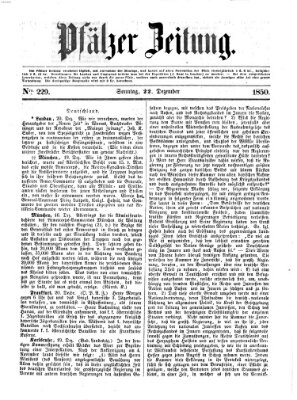 Pfälzer Zeitung Sonntag 22. Dezember 1850