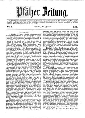 Pfälzer Zeitung Samstag 11. Januar 1851