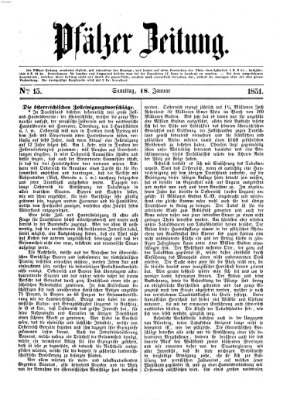 Pfälzer Zeitung Samstag 18. Januar 1851