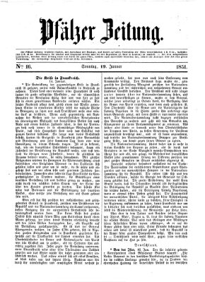 Pfälzer Zeitung Sonntag 19. Januar 1851