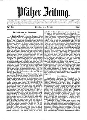 Pfälzer Zeitung Dienstag 11. Februar 1851