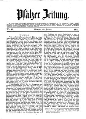 Pfälzer Zeitung Mittwoch 19. Februar 1851