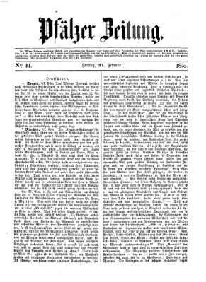 Pfälzer Zeitung Freitag 21. Februar 1851